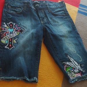 Ed Hardy denim Bermuda shorts!